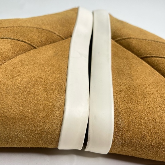 PAJAR Tan Camel Suede Lace-up Workboot Style Wedge Sneaker Buckle Booties Boots - Picture 7 of 13